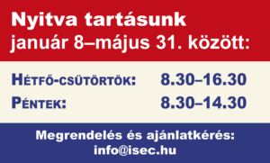 Nyitva tartásunk 2024. január 8–május 31. között